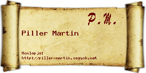 Piller Martin névjegykártya
